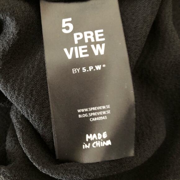 5Preview Black Crepe Logo Shirtdress Dress Sz XS - Picture 10 of 10